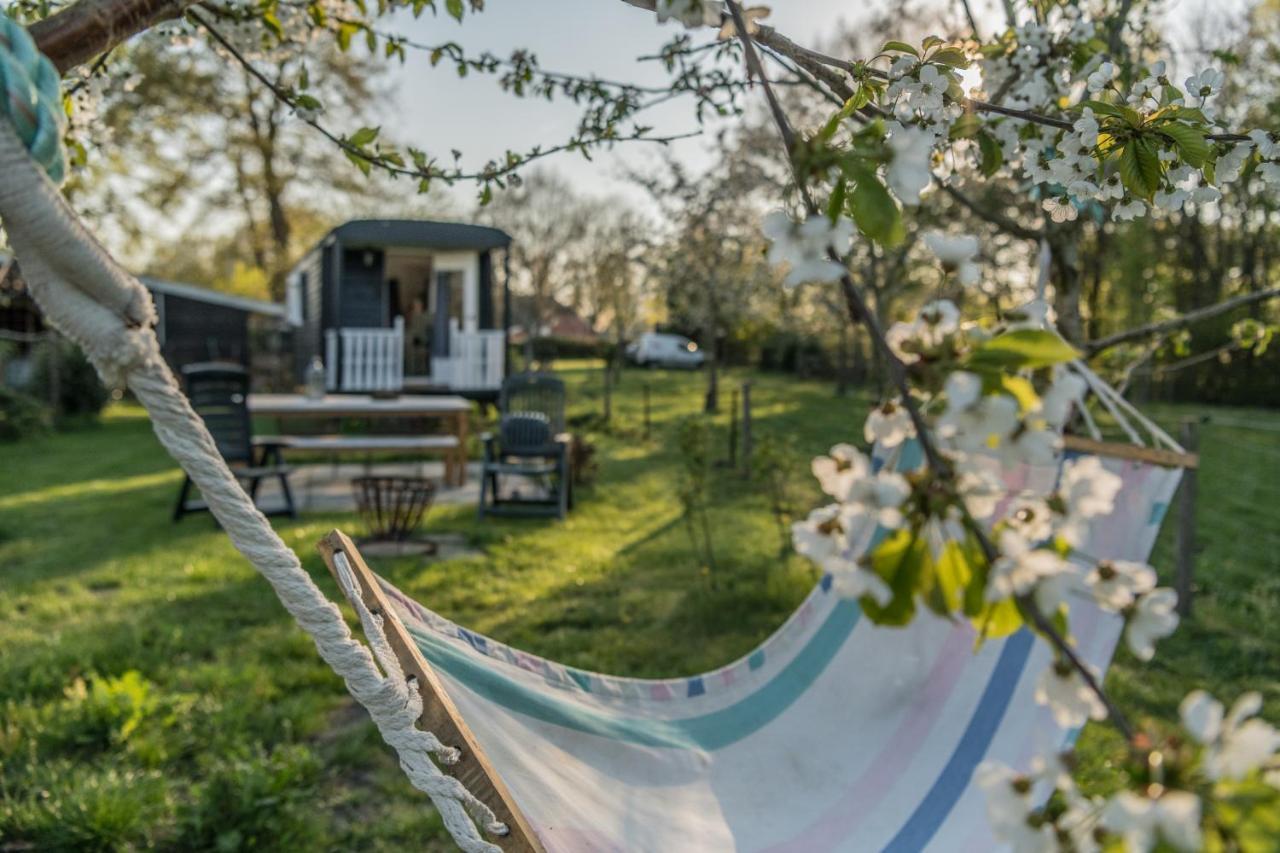 Pipowagen Elsebein Groningen Westerwolde Unieke Ligging Met Eigen Tuin En Vrij Uitzicht Over Veld Naar Natuurgebied Onstwedde Extérieur photo